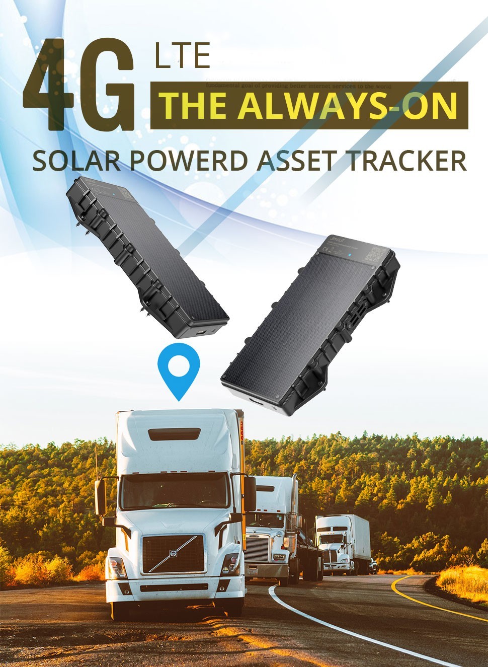 Solar-GPS-Ortungsgerät 4G mit GPS/WIFI/BDS/LBS + 10000-mAh-Akku und IP67-Schutz