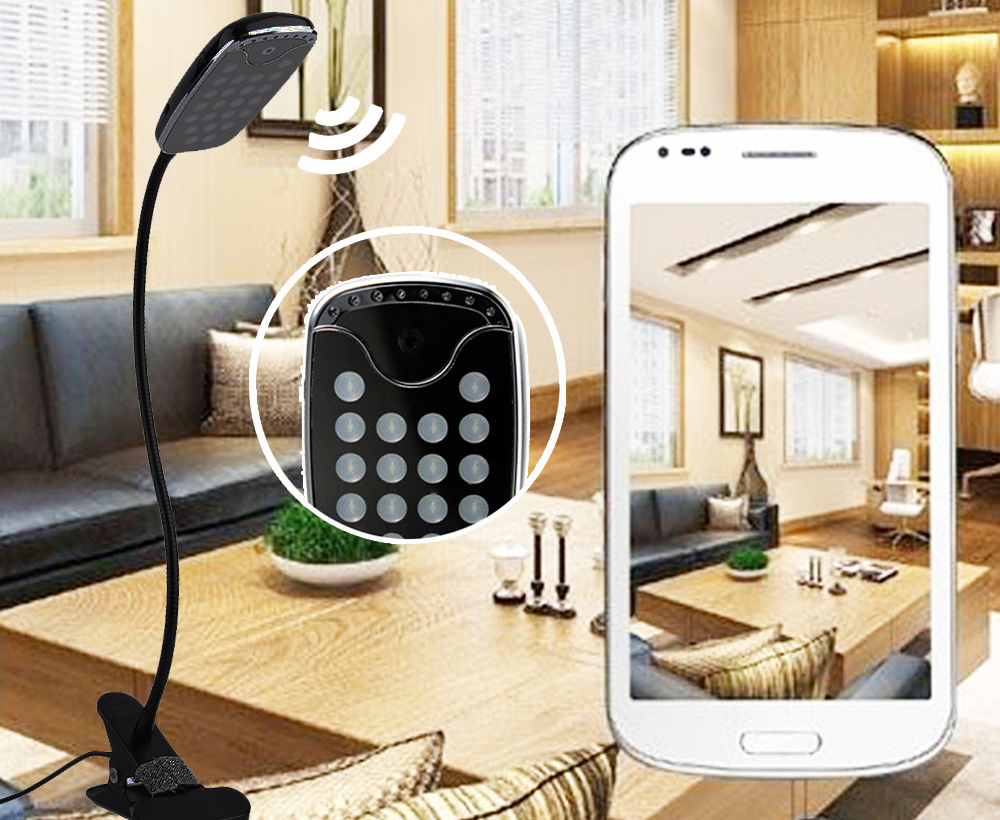 LED-Tischlampe mit einer versteckten Kamera, WiFi