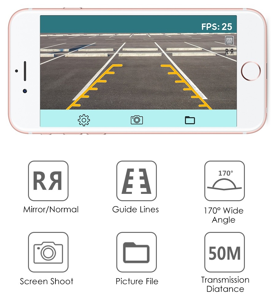 drahtlose Parkkamera für Auto mobile App