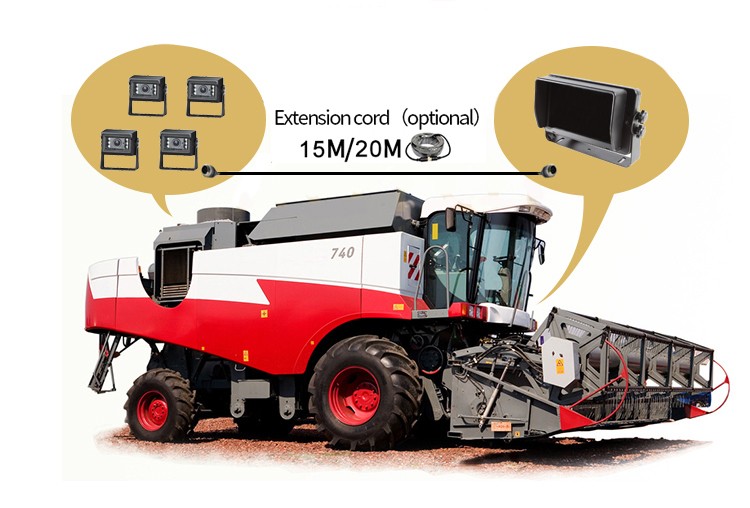 HD-Umkehrmonitor für landwirtschaftliche Maschinen