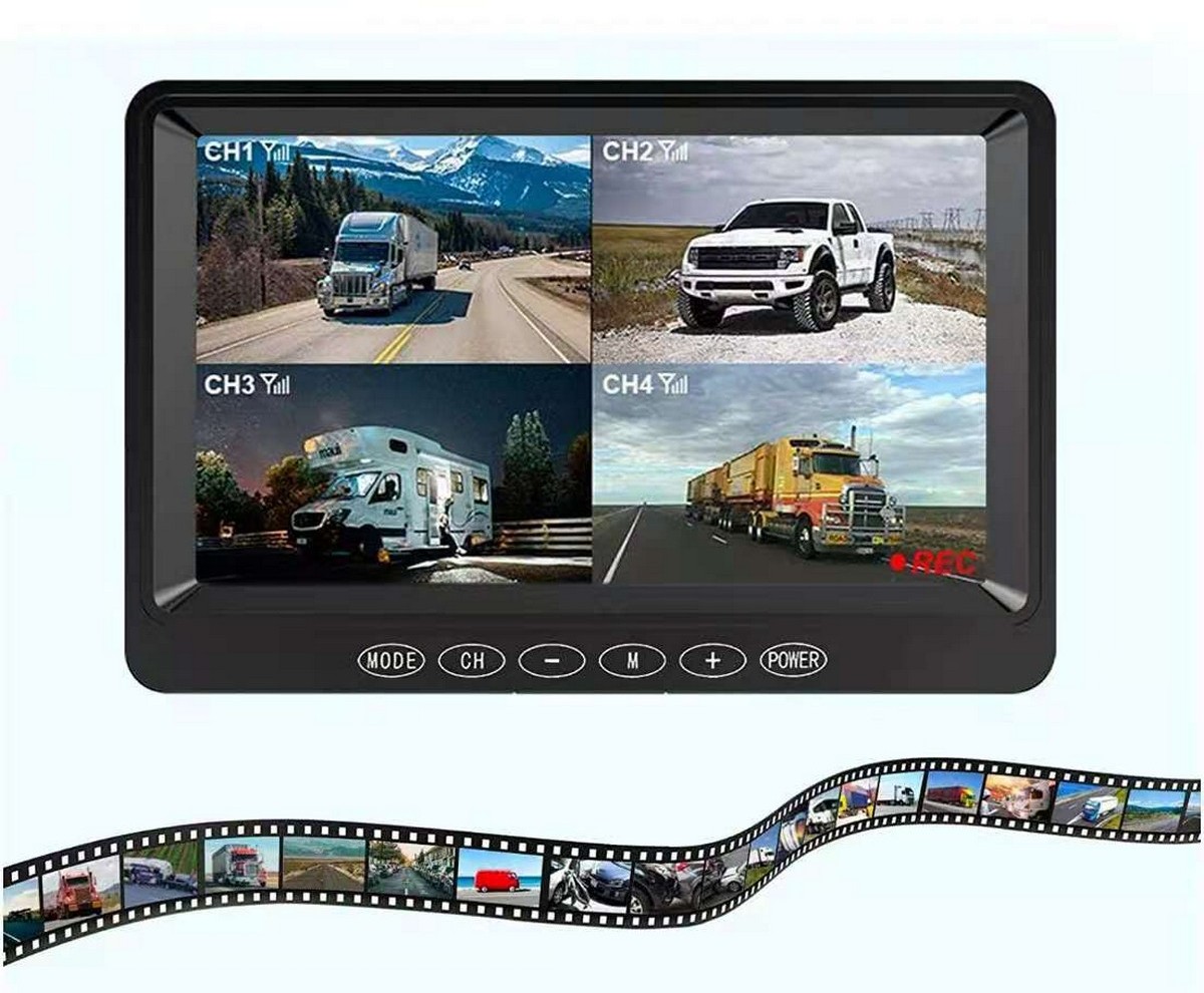 7-Zoll-LCD-Monitor zum Rückwärtsfahren - Aufnahme auf SD-Karte