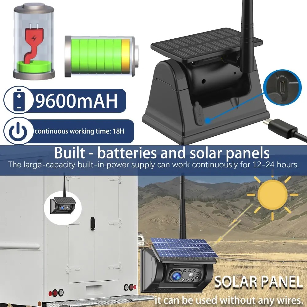 Solar-Rückfahrkamera für Transporter und PKW-Maschinen