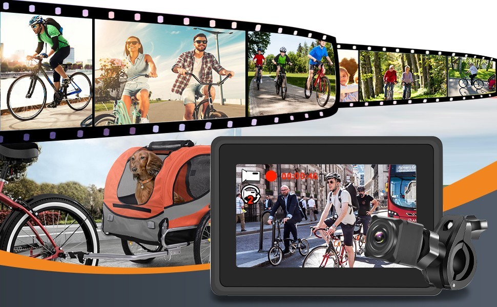 Rückfahrkamera für ein Fahrrad (Fahrrad) mit Monitor und Aufnahmemöglichkeit