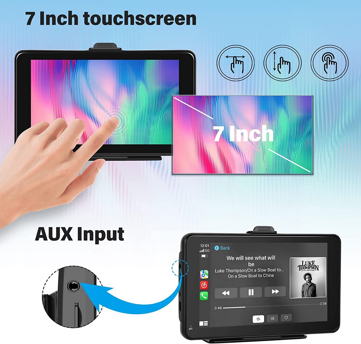 7 Zoll Touchscreen Monitor für Rückfahrkameras + Bildspiegelung