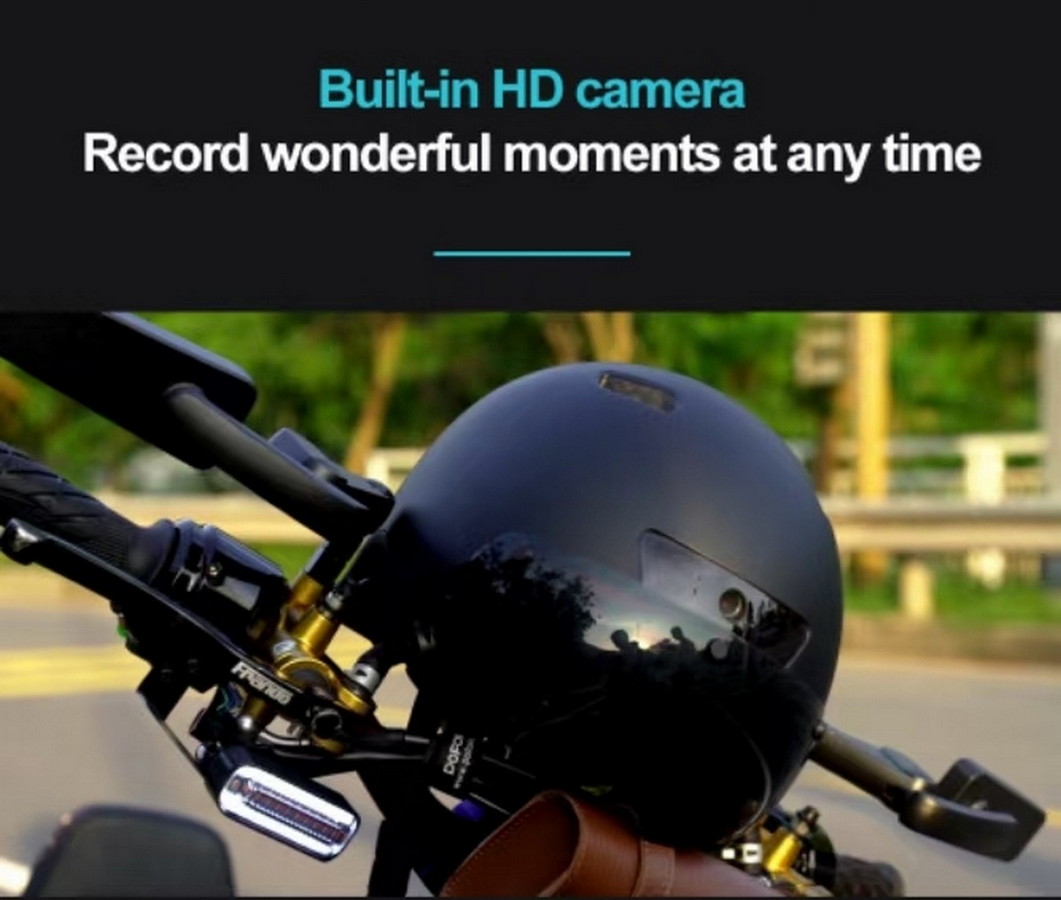 eingebaute Kamera im Fahrradhelm mit Aufnahme