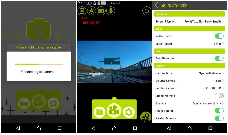 Anwendung von DOD Android/iOS - dod Autokamera