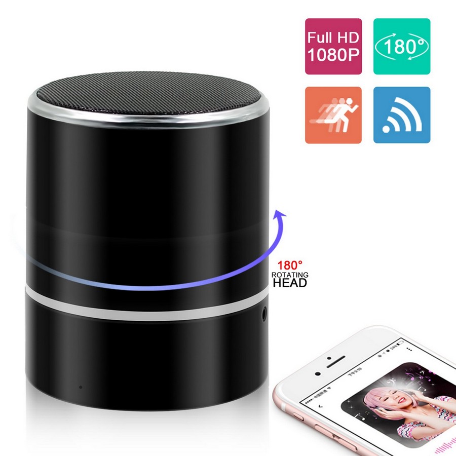 Bluetooth-Lautsprecher mit rotierender FULL HD Wifi P2P-Kamera