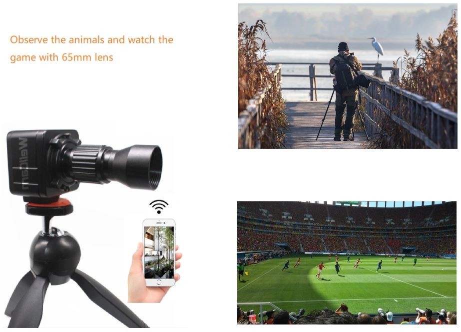 zoomkamera mit stativ - liveübertragung wlan über smartphone