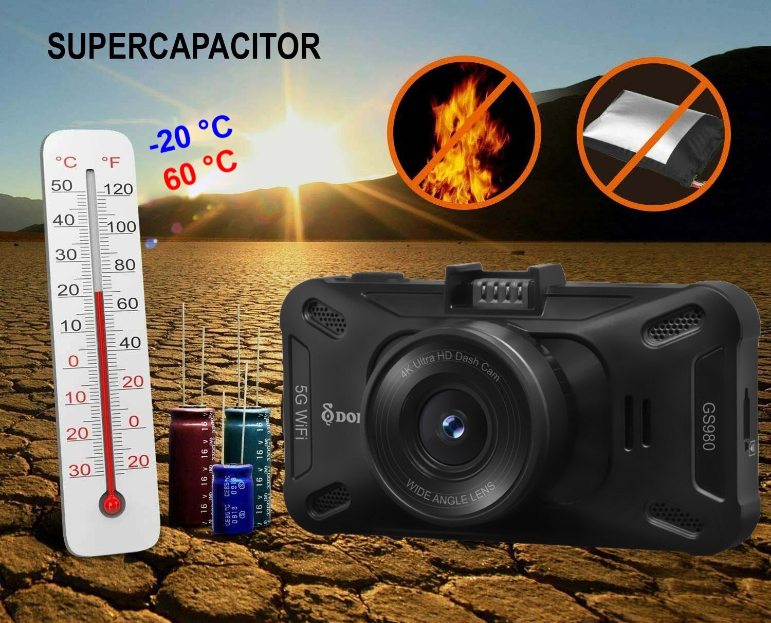Superkondensator - dod Autokamera GS980D