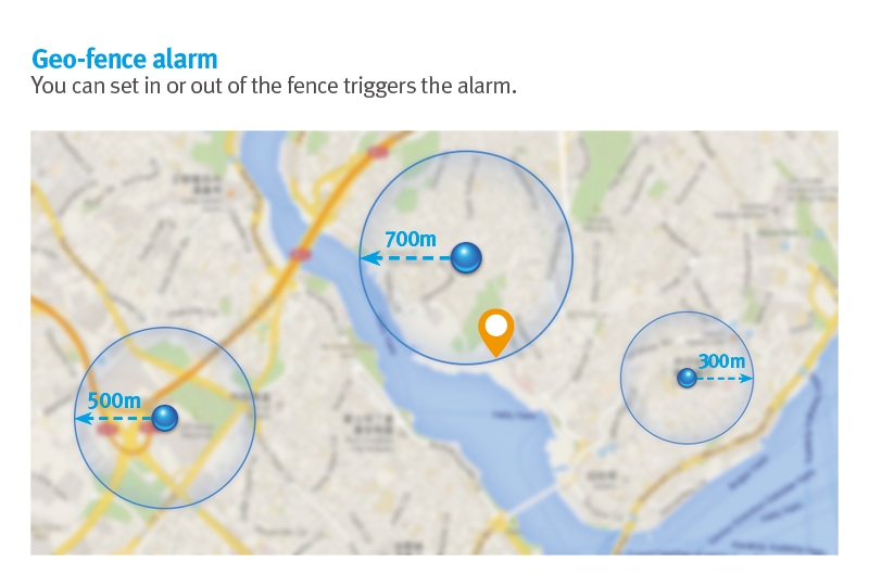 GPS-Tracker Geo-Zaun-Funktion