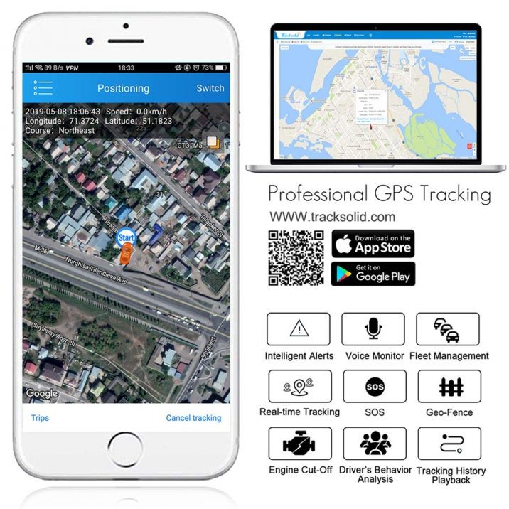 mobile anwendung tracksolid - profi x4