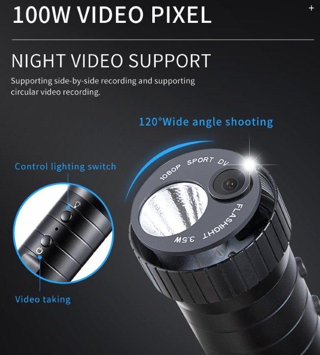LED-Taschenlampe mit verstecktem Kamera-Spion
