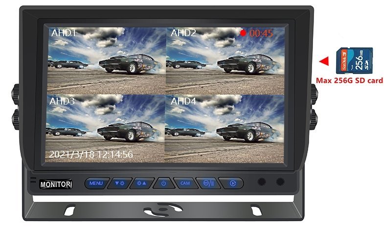 hybrider 7-Zoll-HD-Monitor - unterstützt SD-Karte 256 GB