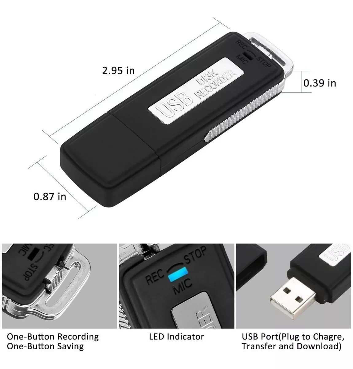 USB-Schlüssel-Spionage-Diktiergerät
