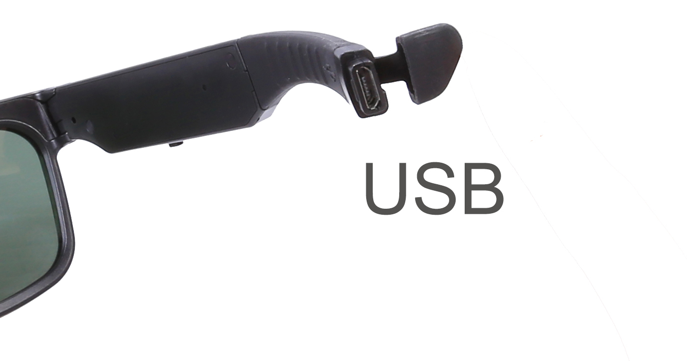 Brille mit Kamera diskrete Aufnahme - versteckter USB-Anschluss