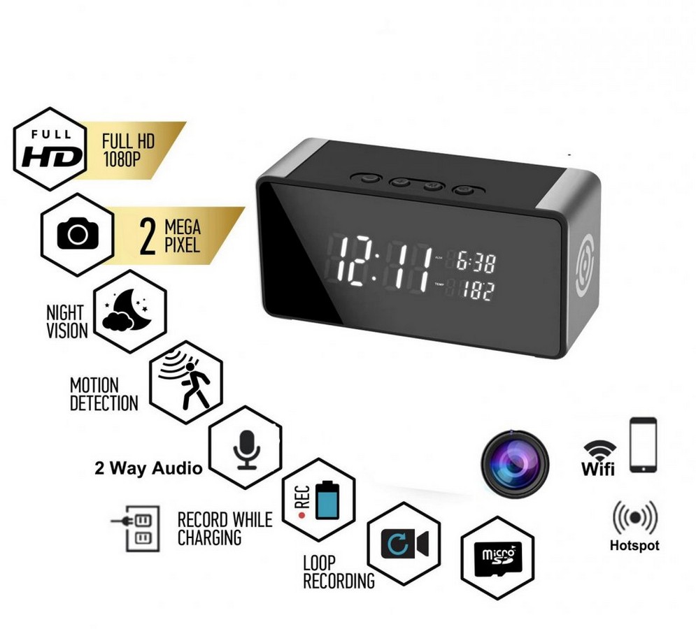 WLAN-Kamera im Wecker + Bluetooth-Lautsprecher